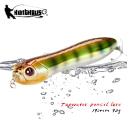 Hunthouse Pencil Fishing Lure Surface Darter Bait 11/13cm Top Quality Pencil Fish Bass Pike Lure Crazy Snake Head Holographic