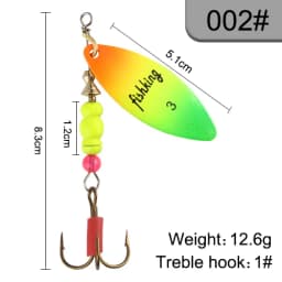 NGB Spinner Bait 4.4g 7.1g 12.6g 17.7g 26.2g Spoon Lures Pike Metal With Treble Hooks Arttificial Bass Bait Fishing Lure