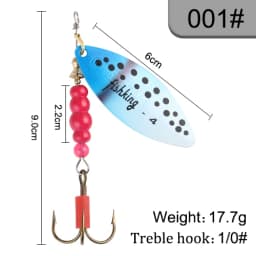 NGB Spinner Bait 4.4g 7.1g 12.6g 17.7g 26.2g Spoon Lures Pike Metal With Treble Hooks Arttificial Bass Bait Fishing Lure