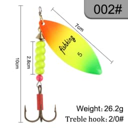 NGB Spinner Bait 4.4g 7.1g 12.6g 17.7g 26.2g Spoon Lures Pike Metal With Treble Hooks Arttificial Bass Bait Fishing Lure