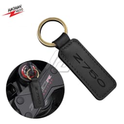 For Kawasaki Z750 Ninja Models Motorcycle Keychain Cowhide Crazy Horse Skin Key Ring