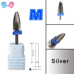 RolinStar Original Carbide Left Handed Person Flame Large Cone Milling Cutters Removel Gel Polish Varnish Nail Drill Bit