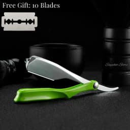 Pro Salon Hair Shaving Razor Zinc Alloy Folding Razor ABS Handle Shaving Eyebrow Shaving Hairdressing With Free 10 Blades