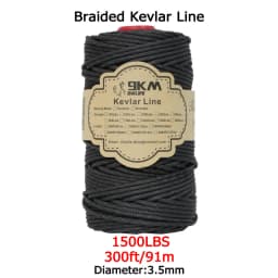 Braided Kevlar Line Black 50-1500 Lbs Fishing Assist Rope High Strength Kite Flying Line Outdoor Camping Hiking Refractory Rope