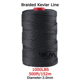 Braided Kevlar Line Black 50-1500 Lbs Fishing Assist Rope High Strength Kite Flying Line Outdoor Camping Hiking Refractory Rope