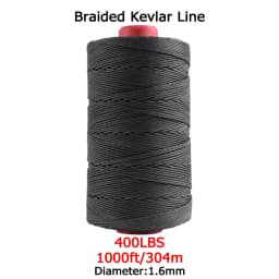 Braided Kevlar Line Black 50-1500 Lbs Fishing Assist Rope High Strength Kite Flying Line Outdoor Camping Hiking Refractory Rope