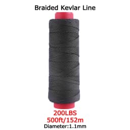 Braided Kevlar Line Black 50-1500 Lbs Fishing Assist Rope High Strength Kite Flying Line Outdoor Camping Hiking Refractory Rope