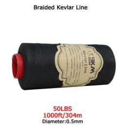 Braided Kevlar Line Black 50-1500 Lbs Fishing Assist Rope High Strength Kite Flying Line Outdoor Camping Hiking Refractory Rope