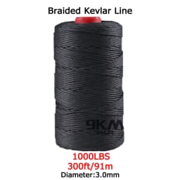 Braided Kevlar Line Black 50-1500 Lbs Fishing Assist Rope High Strength Kite Flying Line Outdoor Camping Hiking Refractory Rope