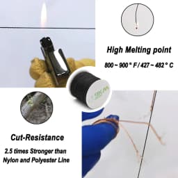 Braided Kevlar Line Black 50-1500 Lbs Fishing Assist Rope High Strength Kite Flying Line Outdoor Camping Hiking Refractory Rope