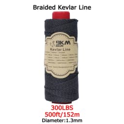 Braided Kevlar Line Black 50-1500 Lbs Fishing Assist Rope High Strength Kite Flying Line Outdoor Camping Hiking Refractory Rope