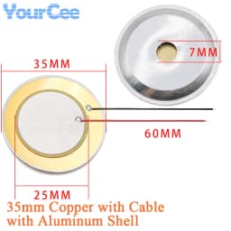 10pcs/lot Piezoelectric Piezo Ceramic Wafer Plate Sounder Buzzer Loudspeaker Sensor Dia 12MM/15MM/18MM/20MM/27MM/35MM/50MM/23MM