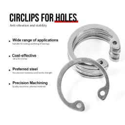 NINDEJIN 5-50pcs C Type Internal Circlip Retaining Rings for Hole Stainless Steel Carbon Steel Circlip Snap Rings DIN472