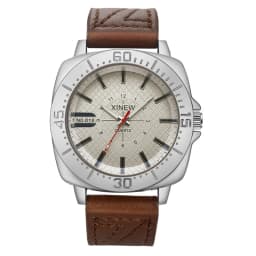 XINEW Brand Watches For Men Cheap Fashion Leather Band Simple Sports Gifts Quartz Watch Erkek Barato Saat Relogio Masculino 2024