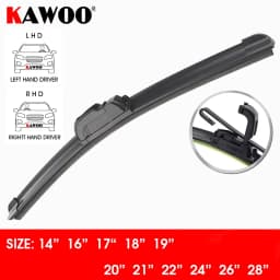 KAWOO Car Wiper Blade U Hook Universal Frameless Bracketless Rubber Car Windshield Wipe Blades 14"16"17"18"19"20"21"22"24"26"28"