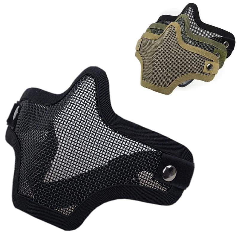 Airsoft Half Face Mask Tactical Metal Mesh Skull Protective Army Wargame Hunting Accessories Paintball Masks CS Shooting Masks