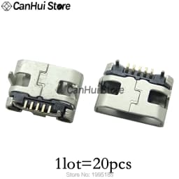 20-60pcs 5 Pin SMT Socket Connector Micro USB Type B Female Placement 12 Models SMD DIP Socket Connector