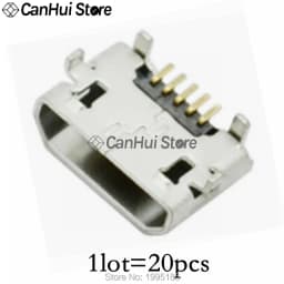 20-60pcs 5 Pin SMT Socket Connector Micro USB Type B Female Placement 12 Models SMD DIP Socket Connector