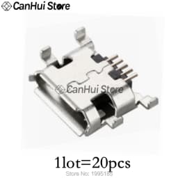 20-60pcs 5 Pin SMT Socket Connector Micro USB Type B Female Placement 12 Models SMD DIP Socket Connector