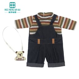 Clothes for Doll Fit 43-45cm Toy New Born Doll Accessories Fashion Knitted Suit, Cartoon Suit
