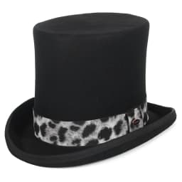 GEMVIE 17cm 100% Wool Felt Top Hat For Men Women Cylinder High Hat Topper Mad Hatter Party Costume Fedora Magician Theater Hat
