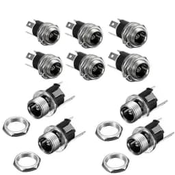 10PCS DC Power Connector pin 2.1x5.5mm Female Plug Jack + Male Plug Jack Socket Adapter PCB Mount DIY Adapter Connector 5.5x2.1