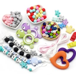 Cute-idea 10pcs/Lot Silicone Beads Teether Pacifier Nursing Chain Food Grade Teething Handmade Chewable Accessory Baby Product