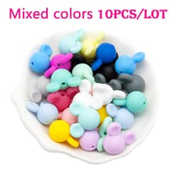 Cute-idea 10pcs/Lot Silicone Beads Teether Pacifier Nursing Chain Food Grade Teething Handmade Chewable Accessory Baby Product