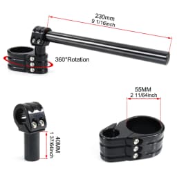 Motorcycle Handlebar Clip-On Handle Bar Raiser Universal Fit For 37mm 41mm 43mm 50mm 53mm 55mm Adjustable Clip-ons Handlebar