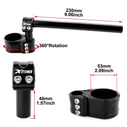 Motorcycle Handlebar Clip-On Handle Bar Raiser Universal Fit For 37mm 41mm 43mm 50mm 53mm 55mm Adjustable Clip-ons Handlebar