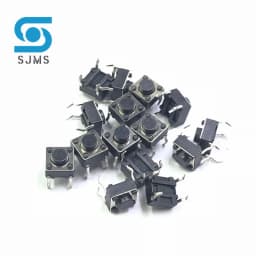 SJMS 20pcs 6*6*4.3 Panel PCB Momentary Tactile Tact Push Button Micro Switch 4 Pin DIP Light Touch 6x6x4.3 mm Micro Switch
