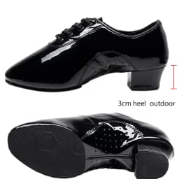 Men's Soft Latin Dance Shoes Modern Dance Plus-Size 2.5cm Heel for Boy Ballroom Tango Children Man Black Dance Shoes Soft Sole