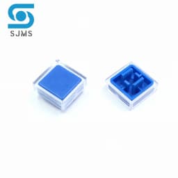 50 Set A14 10x10x5.6mm Long feet Key Caps + Transparent Cover Button Cap Hat Adaptable For 12*12*7.3mm Square Head Touch Switch