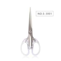 JIANWU 1pc Simplicity Transparent Handle Stationery Scissors Home Furnishing Soft Decor Journal Cutting Tools Office Supplies