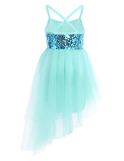 ChicTry Sequins Girls Ballet Tutu Dress Kids Children Tulle Ballet Dance Gymnastics Leotard Dress for Performance Dancewear