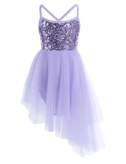ChicTry Sequins Girls Ballet Tutu Dress Kids Children Tulle Ballet Dance Gymnastics Leotard Dress for Performance Dancewear