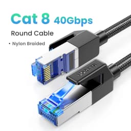 UGREEN Ethernet Cable CAT8 40Gbps 2000MHz CAT 8 Networking Nylon Braided Internet Lan Cord for Laptops PS 4 Router RJ45 Cable