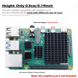 4Pieces/Lot Raspberry Pi 4 B Heatsink, Raspberry Pi Heatsink Aluminum Heatsink with Thermal Tape for Raspberry Pi 4 Model B