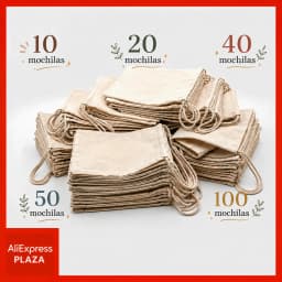 Pack 10 20 40 50 100 Mochilas Tipo Saco De Algodón Natural ECO 45x39cm - Mochilas De Tela Reutilizables Para Pintar, Manualidades Y Excursiones - Mochilas Ecológicas Con Cierre De Cordón