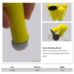 1 Pcs 1 Inch Hand Sanding Block / 5 Pcs 1 Inch Hand Sanding Block + 50 Pcs 1 Inch 25MM Sanding Disc Sandpaper Hook Loop Mixed