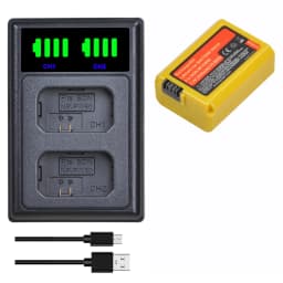 DuraPro 2160mah NP-FW50 NP FW50 Battery + USB Dual Charger for Sony A6000 A6400 A6300 A6500 A7 A7II A7RII A7SII A7S A7S2 A7R
