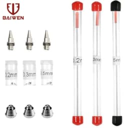 Dual-Action Airbrush with 0.2mm 0.3mm 0.5mm Nozzle Set Gravity Feed Pistol Pneumatic Kit For Cake Model Painting Makeup Tattoo