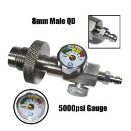 HPA DIN300 Cylinder Decanting / Equalising Fill Station with Pressure Hose and Pressure Gauge, 232bar or 300Bar, Gas Transfer