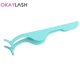 OKAYLASH Stainless Gold False Eyelash Tweezers Rose Gold Fake Eye Lash Extension Multi Color Applicator Clamp Private Label