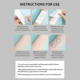 Long-lasting Waterproof Tattoo Sticker Non-reflective Chinese Character Knife Pattern Arm Temporary Tattoo