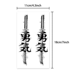 Long-lasting Waterproof Tattoo Sticker Non-reflective Chinese Character Knife Pattern Arm Temporary Tattoo