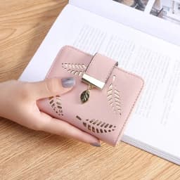 Ladies Fashion Wallet PU Leather Phone Purse Female Hollow Leaves Pouch Clutch Handbag For Women Coin Card Holders Long Wallets