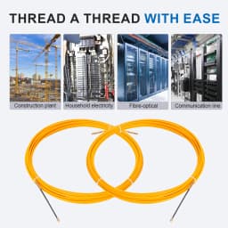 3mm 5-50M Fiberglass Fish Tape Cable Puller Electrician Wire Threading Aid Tool Conduit Through Wall Electrical Cable Guide