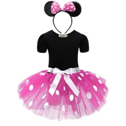 Little Girl Dresses Kids Summer Red Dot Mouse Costume Baby Birthday Party Clothes Children Princess Christmas Disguise Headwear
