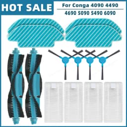 Compatible For Cecotec Conga 4090 4490 4690 5090 5490 6090 Spare Parts Accessories Roller Main Side Brush Hepa Filter Mop Rag